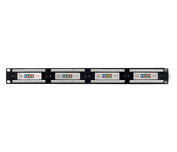 Qoltec Patch panel RACK 24 porty kat.5E UTP czarny - 1329996 - zdjęcie 2